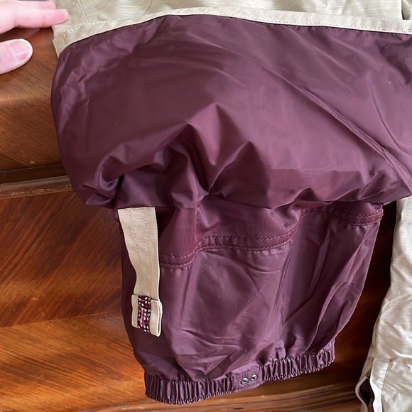 Burton ski:snowboard pants, size L, women’s, tan/purple w polka dot suspenders - Picture 6 of 9